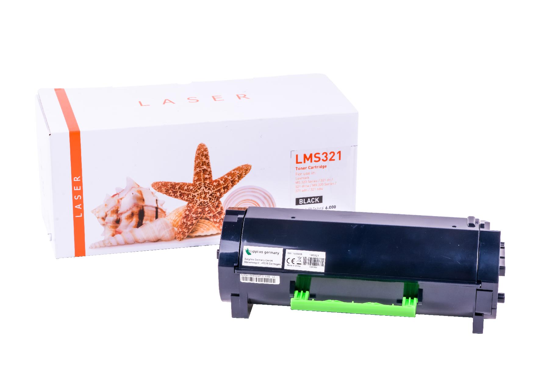 MS321 alternativ Toner schwarz für Lexmark / 56F2000 / 6.000 Seiten