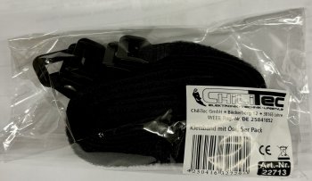 Klettband mit Öse, 5er Pack - 30x2cm, schwarz