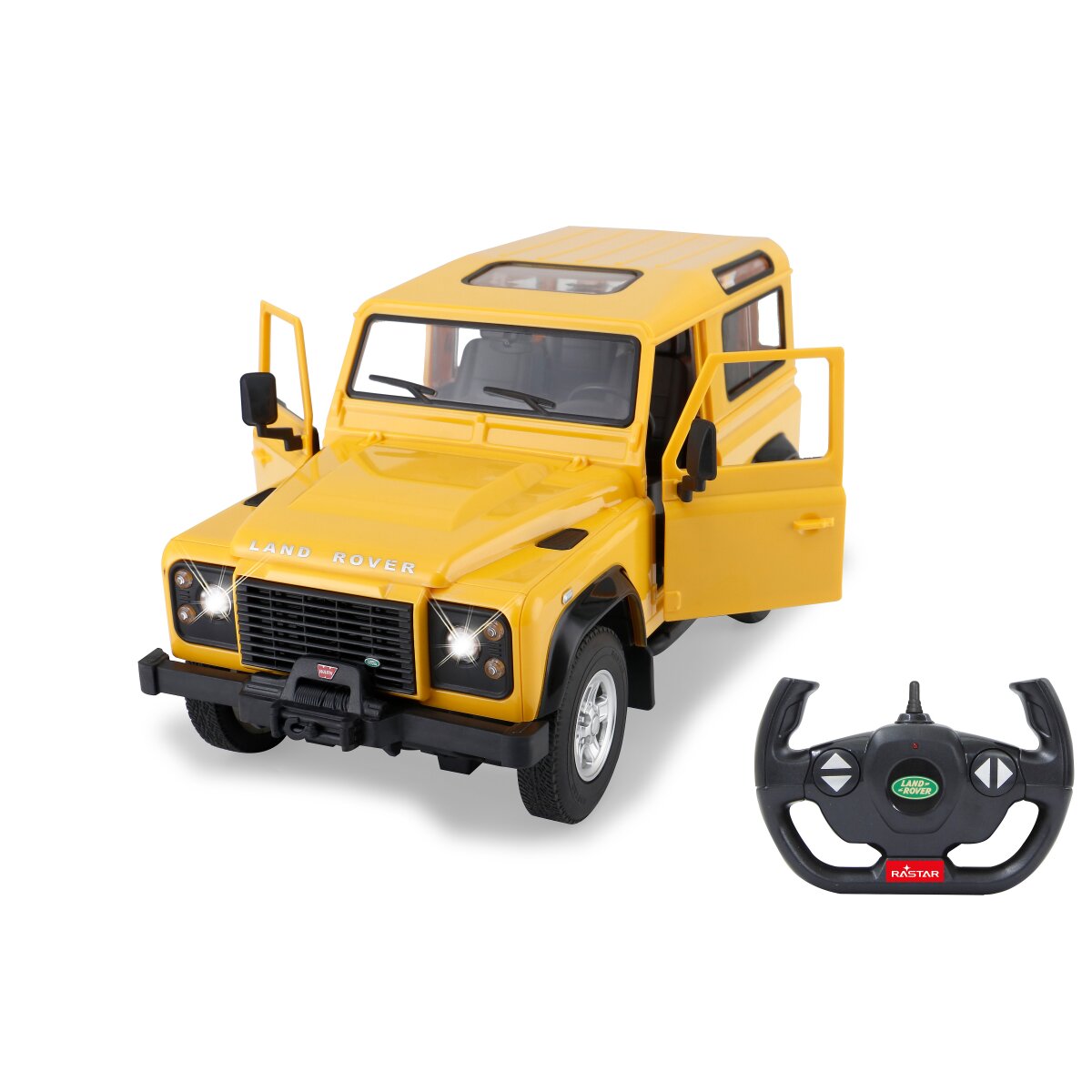 Land Rover Defender 1:14 gelb 2,4GHz Tür manuell
