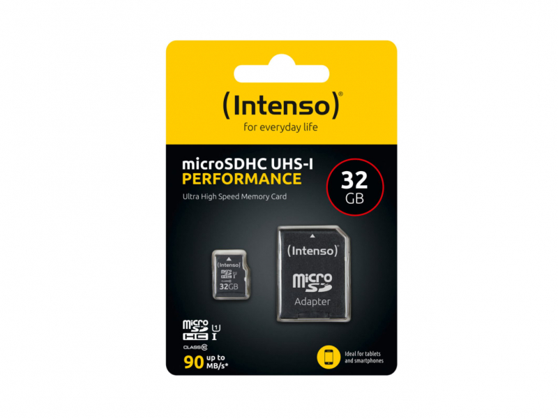 Intenso MicroSD 32GB + Adapter CL10, U1 (Blister)