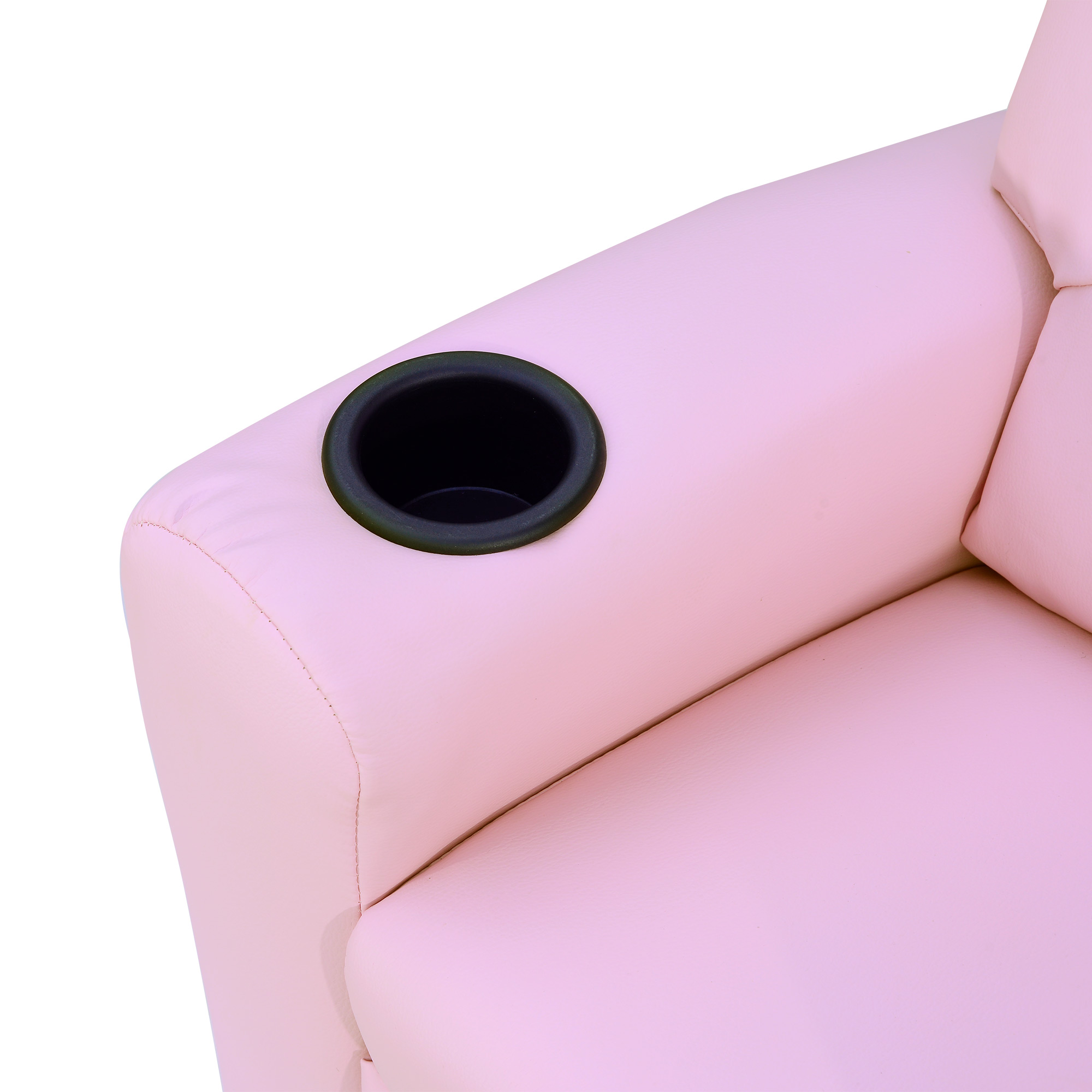 Kindersofa Kindersessel mit Fußstütze Armlehne Getränkehaltern verstellbare Rückenlehne Liegecouch Kindercouch Relaxsessel Kinder Sofa für 3-6 Jahre Jungen Mädchen Rosa