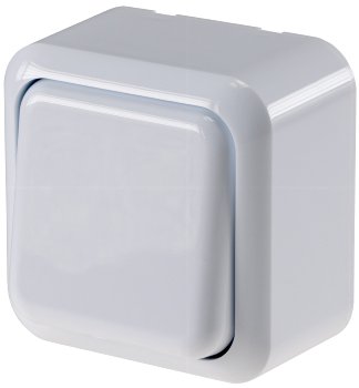 FASKO Wechsel-Schalter, AP, Weiß - 250V~/ 10A, Aufputz, Schraubanschluss