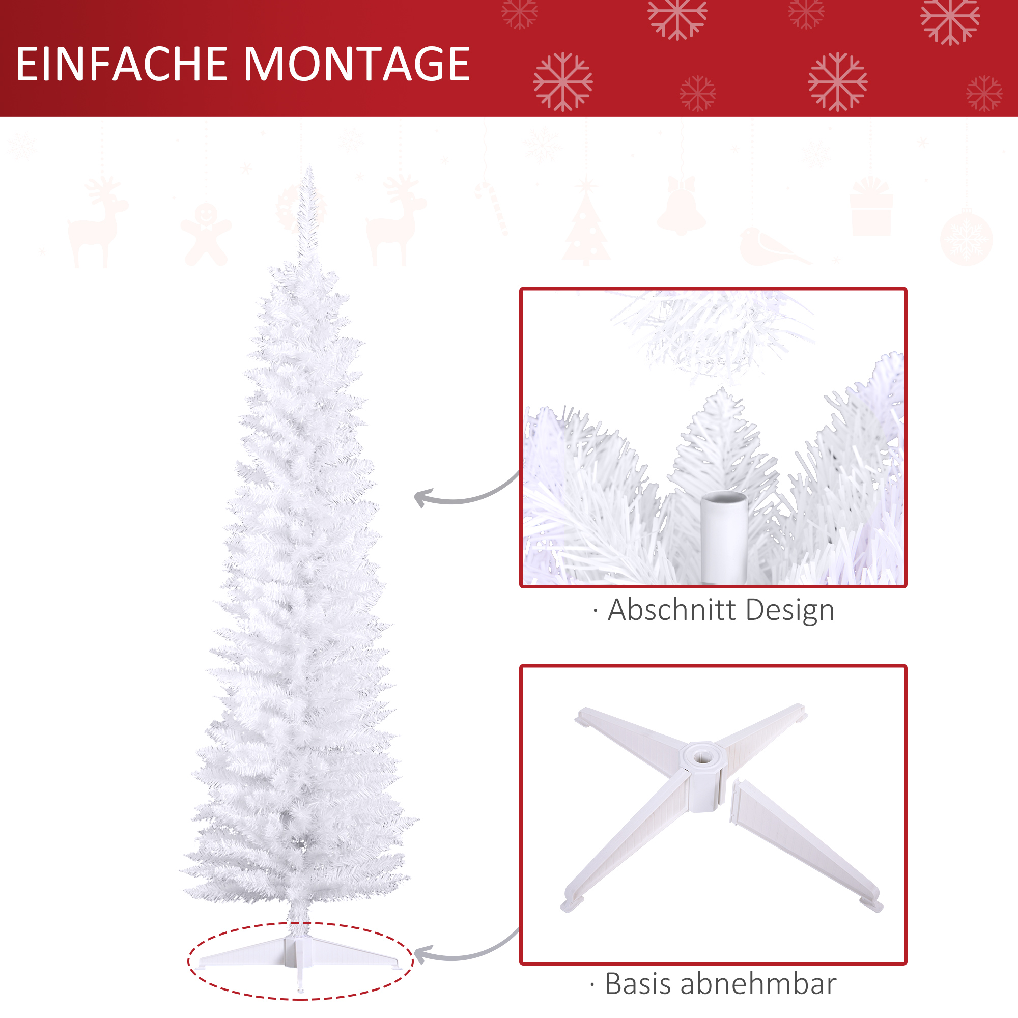 Künstlicher Weihnachtsbaum 180 cm Tannenbaum künstlich mit 390 Spitzen Christbaum Weihnachtsdeko für drinnen