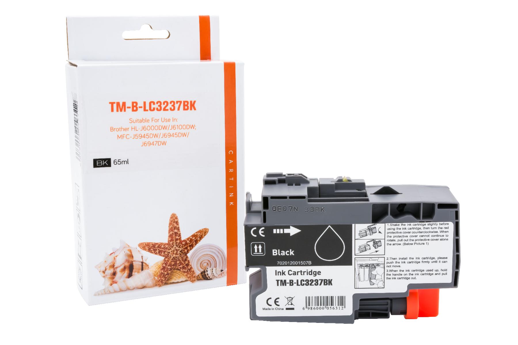 LC3237schwarz alternativ Seestern Tinte schwarz für Brother / LC3237schwarz / 3.000 Seiten