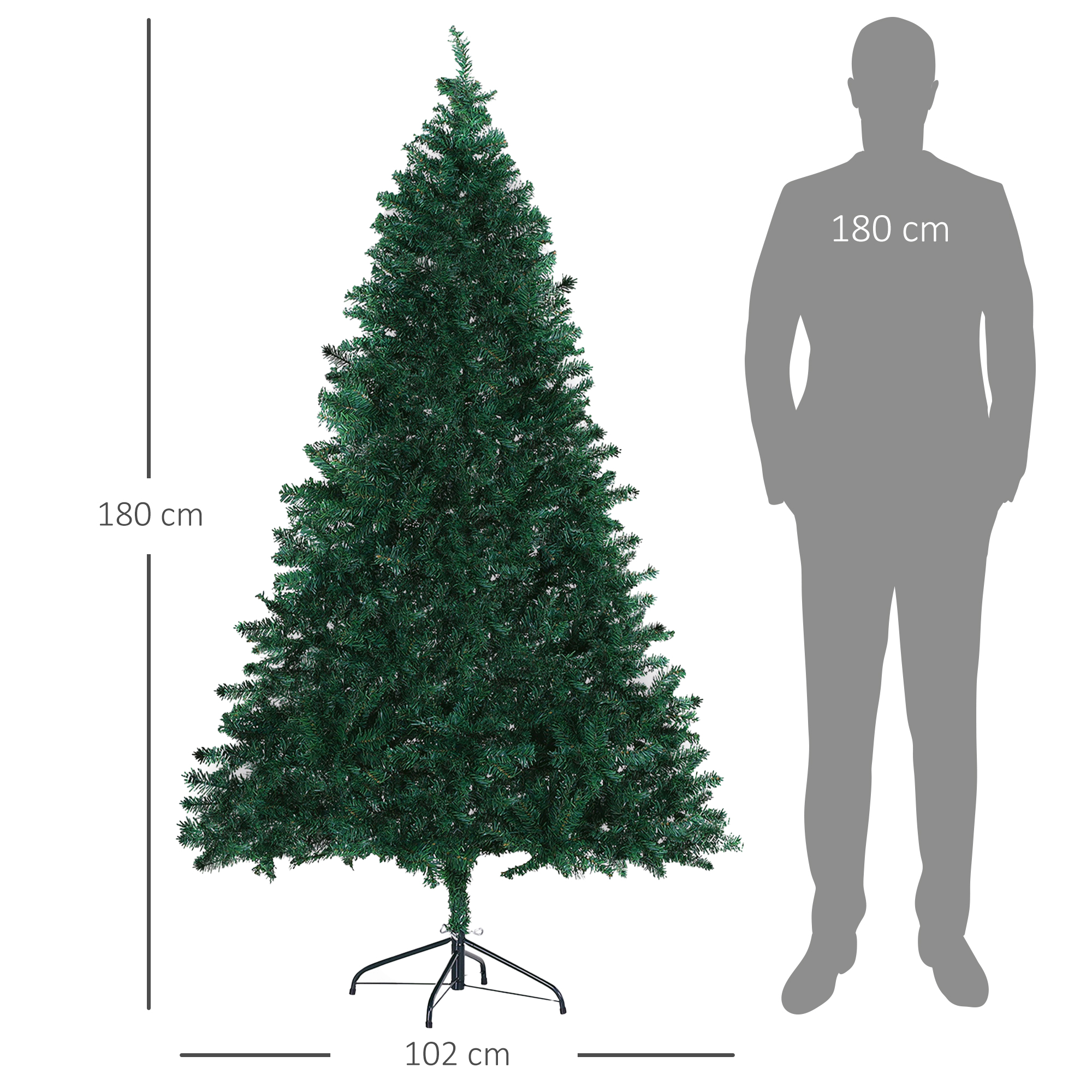 Weihnachtsbaum Christbaum Kunsttanne, 1,2 m, inkl, Ständer, Ø85 cm x 120 cm, Grün