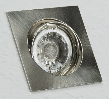 Decken-Einbaustrahler "SE80" chrom-matt - schwenkbar, 80x80mm, für 50mm Lampen