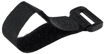 Klettband mit Öse, 5er Pack - 15x2cm, schwarz