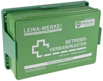 Betriebs-Verbandkasten nach DIN 13157 - für Betriebe + Baustellen, Wandhalterung