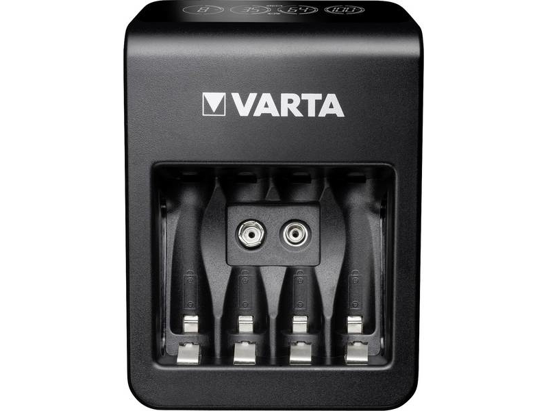 Varta Akku Universal Ladegerät, LCD Plug Charger inkl. Akkus, 4x Mignon, AA