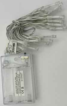 LED Batterie-Lichterkette "CT-BK20" 2m - warmweiß, transp. Kabel, 20 LEDs