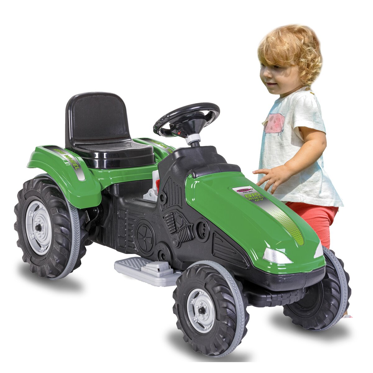 Elektro-Kinderfahrzeug Traktor Big Wheel 12V grün