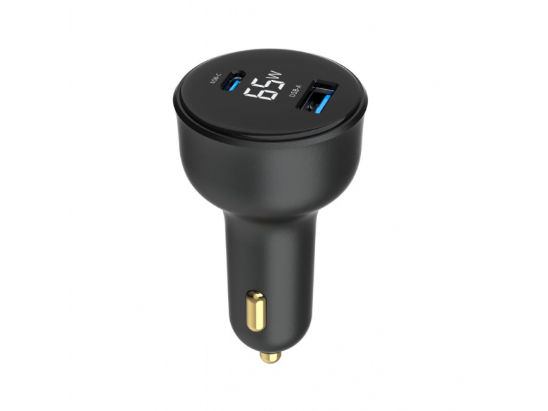 Gembird Dual Port USB-Kfz Ladeadapter 4.8A Schwarz TA-UC-AC2PD65LCD-CAR-01