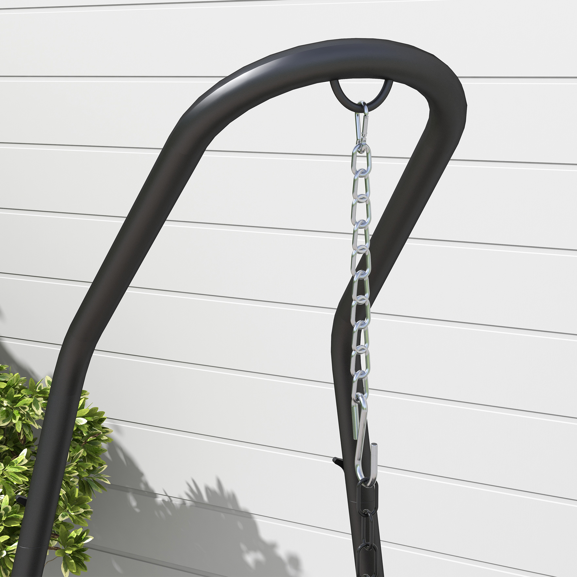 Hängesesselständer Gestell für Hängesessel Hängesesselhalterung, 133 cm x 116 cm x 195/230 cm, Schwarz