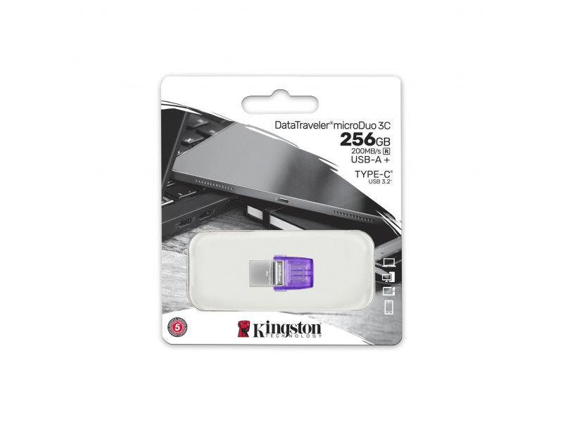Kingston DataTraveler microDuo 3C 256GB USB Flash A Type C DTDUO3CG3/256GB