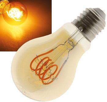 LED Glühlampe E27 "Vintage G70" - 2200k, 249lm, 230V/4W, warmweiß/amber