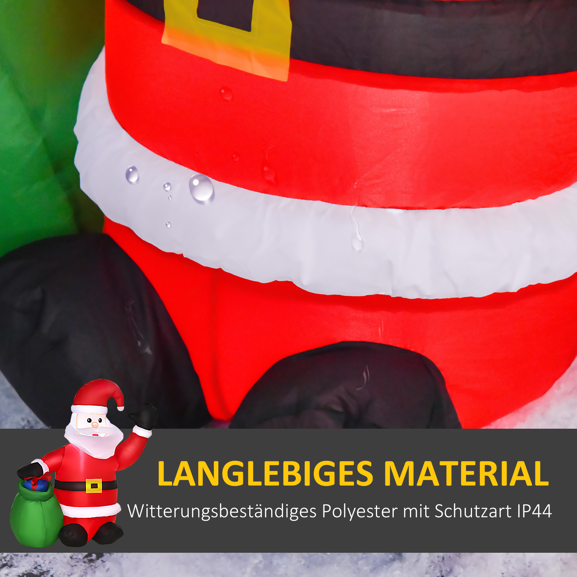 Weihnachtsdeko Aufblasbarer Weihnachtsmann Outdoor-Weihnachtsdekoration, inkl, Gebläse, 1,2 m, Rot + Weiß