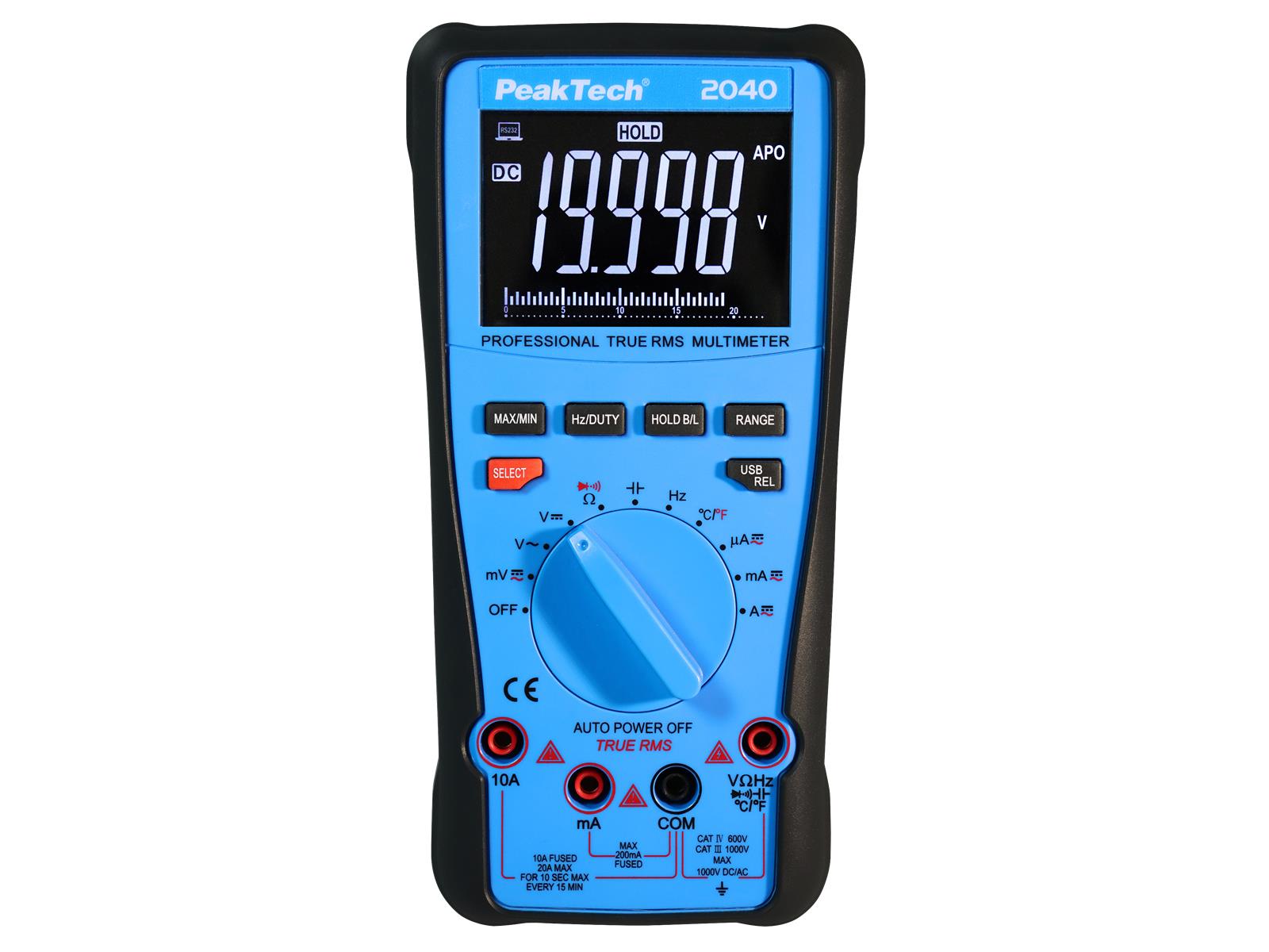 Digital Multimeter PeakTech ''P2040'', 20000 Counts, 1000V, True RMS, USB