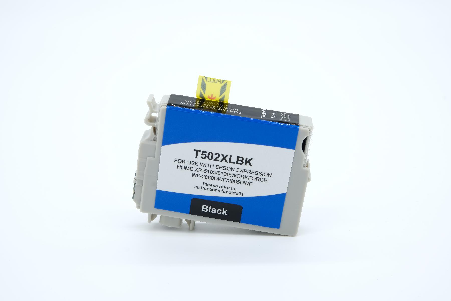 T502XLschwarz alternativ Tinte schwarz für Epson / C13T02W14010 / 9ml
