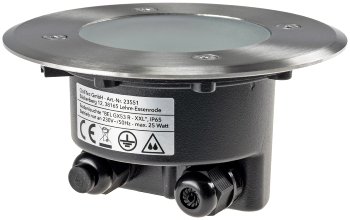 Bodenleuchte "BEL GX53 XXL " Rund - ØxT 14x7cm, IP65, Extra breiter Rahmen