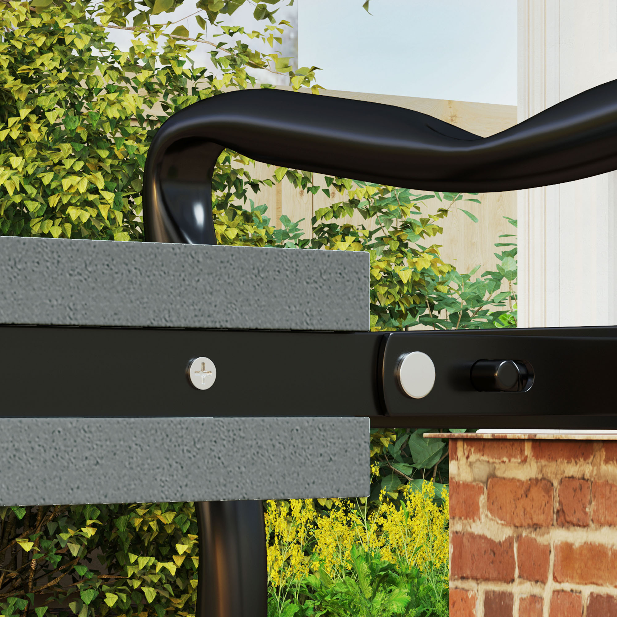 Kniebank für Gartenarbeit klappbar Gartenhocker mit Kniekissen Werkzeugtaschen bis 150 kg 58 x 28 x 49cm Grau