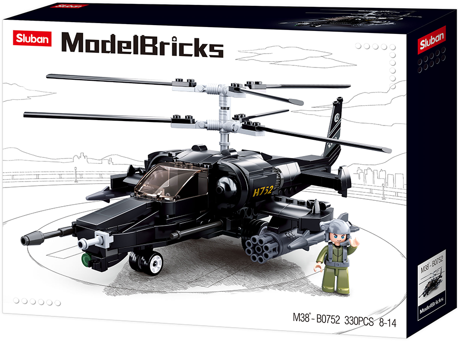 Sluban M38-B0752 - Model Bricks - Kampfhubschrauber Sluban M38-B0752 - Model Bricks - Kampfhubschrauber
