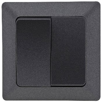 MILOS Serien-Schalter 2-fach, Anthrazit - 250V~/ 10A, inkl. Rahmen, UP