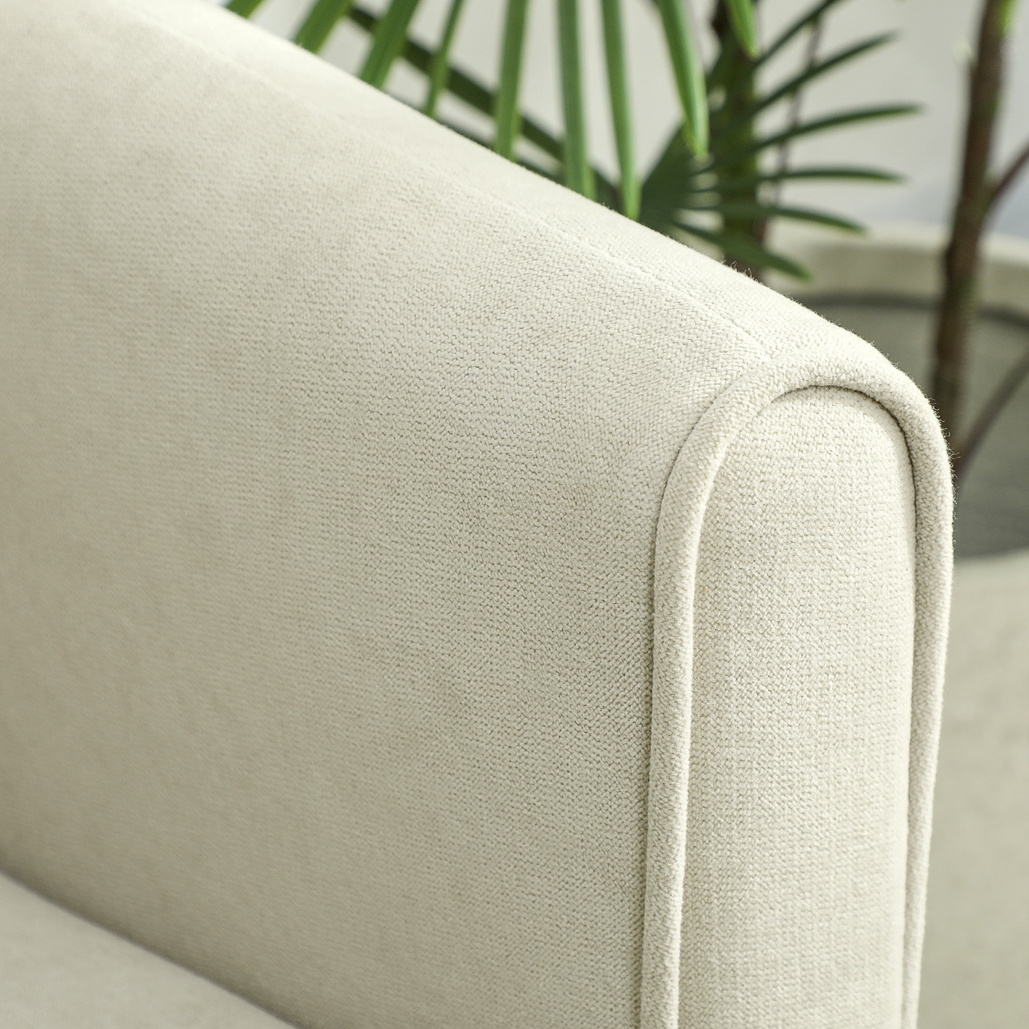 2-Sitzer-Sofa mit Schaumstoff-Polsterung und Stoffbezug, für Wohnzimmer, Schlafzimmer, Metallrahmen, Cremeweiß