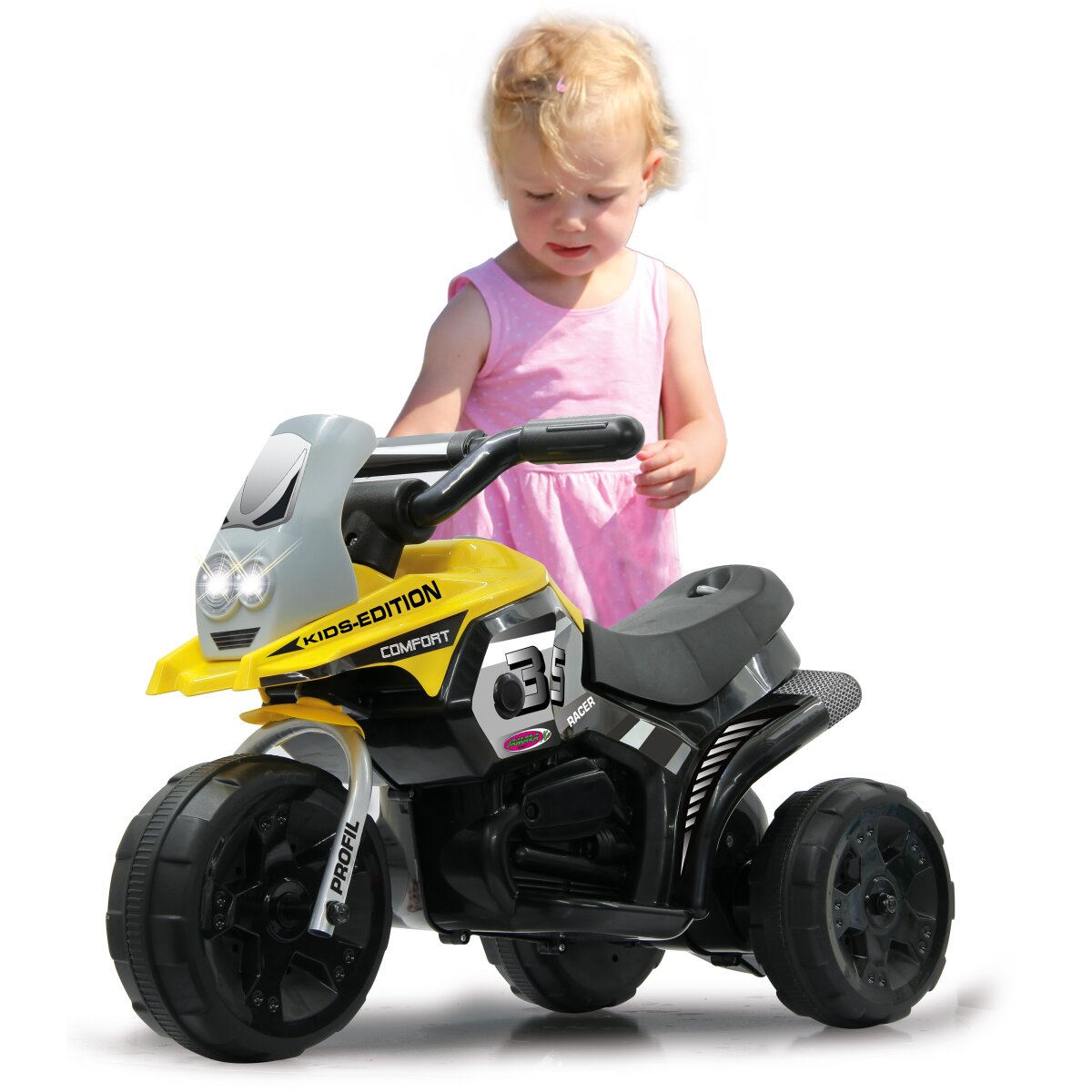 Elektro-Kinderfahrzeug E-Trike Racer gelb 6V
