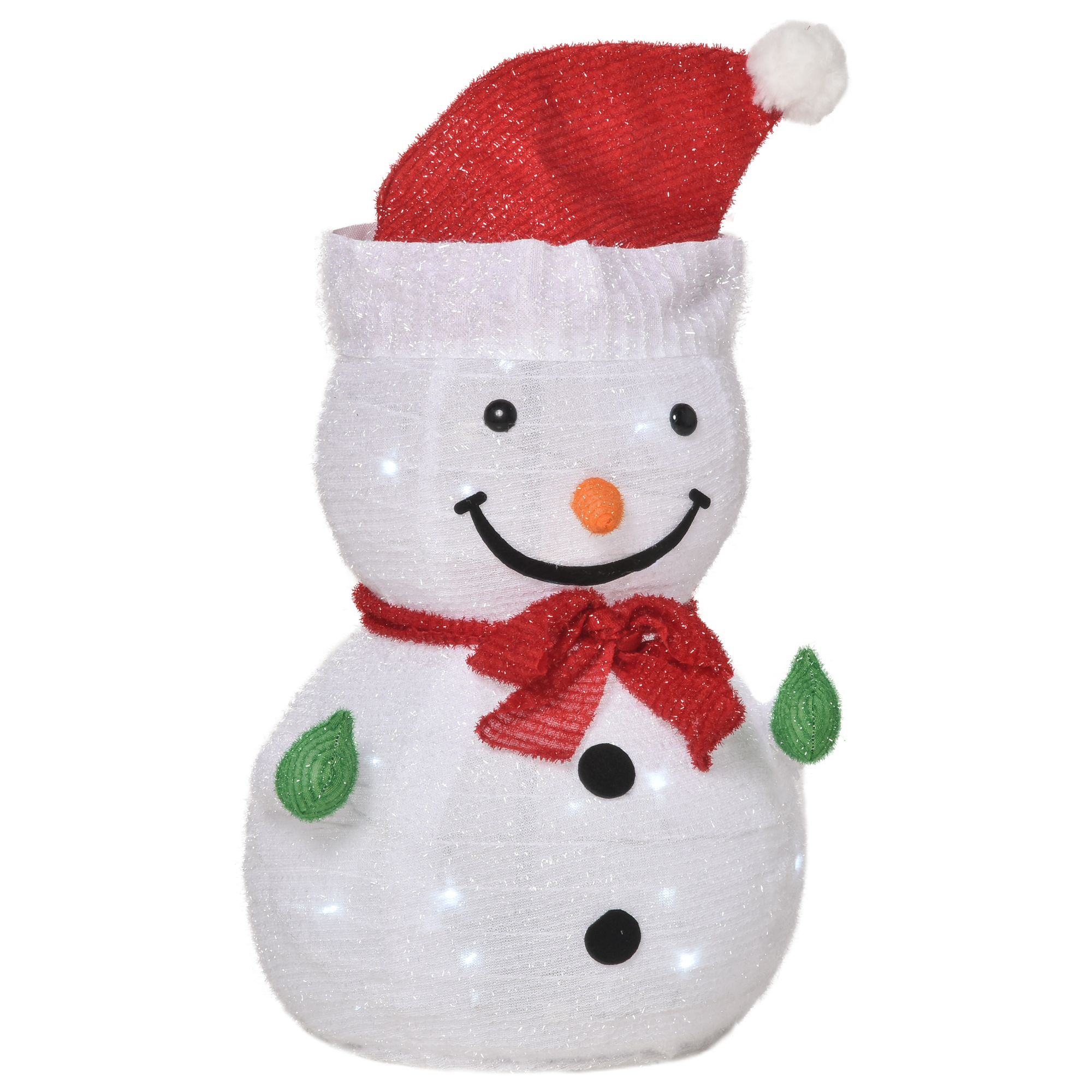 Weihnachtsdekoration Schneemann Outdoor,Weihnachtsdeko Weihnachtslicht, inkl, LEDS, 30 cm x 30 cm x 51 cm, Rot+Weiß