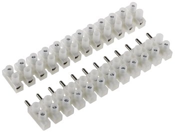 Lüsterklemmen für 2,5-4,0mm², 12 Klemmen - Messingeinsatz, transparent, steckbar