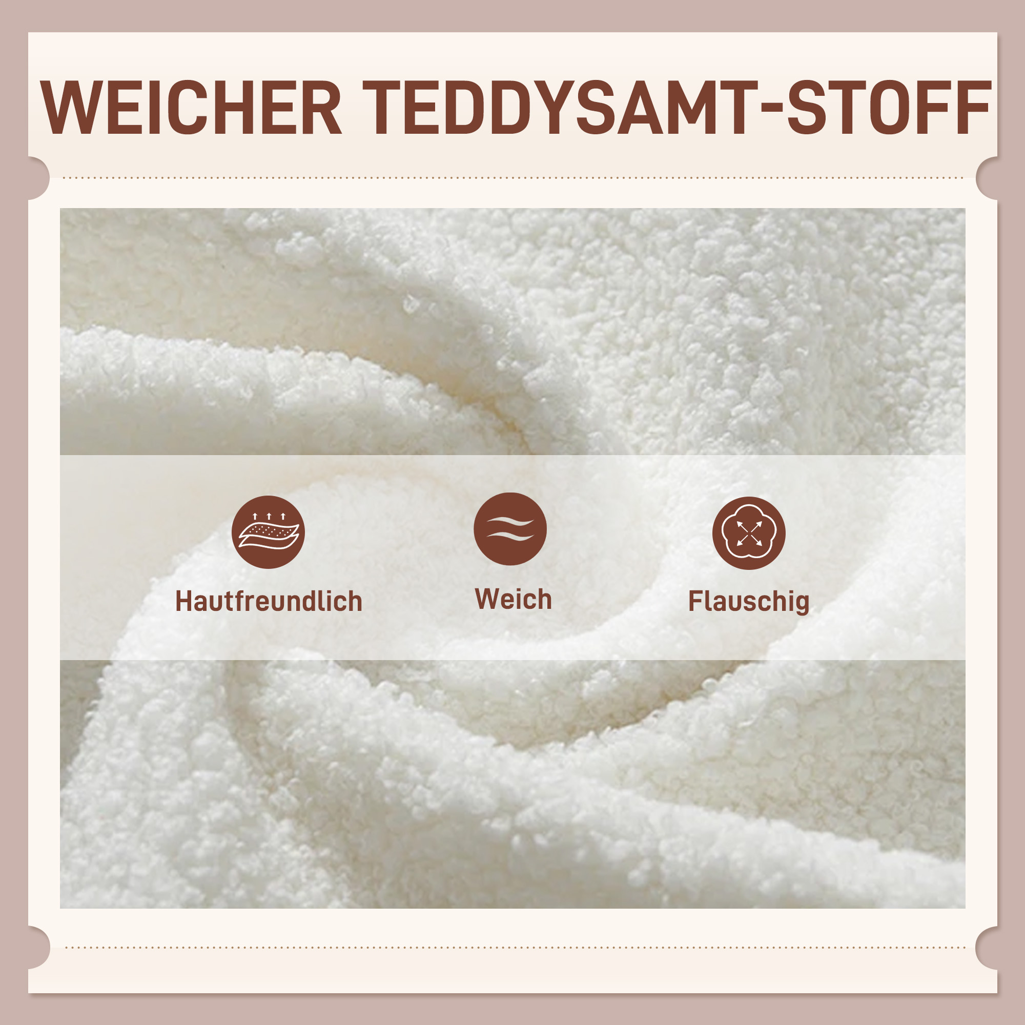 Polstersessel mit Rautensteppung, Bezug aus Teddystoff, mit Dekokissen, 88 x 75 x 106 cm, Weiß