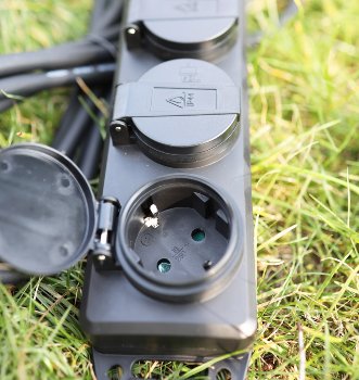 Gartensteckdosenleiste für Außen, 4-fach - IP44, 3m Zuleitung