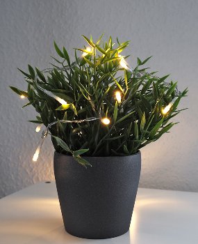 LED Batterie-Lichterkette "CT-BK20" 2m - warmweiß, transp. Kabel, 20 LEDs