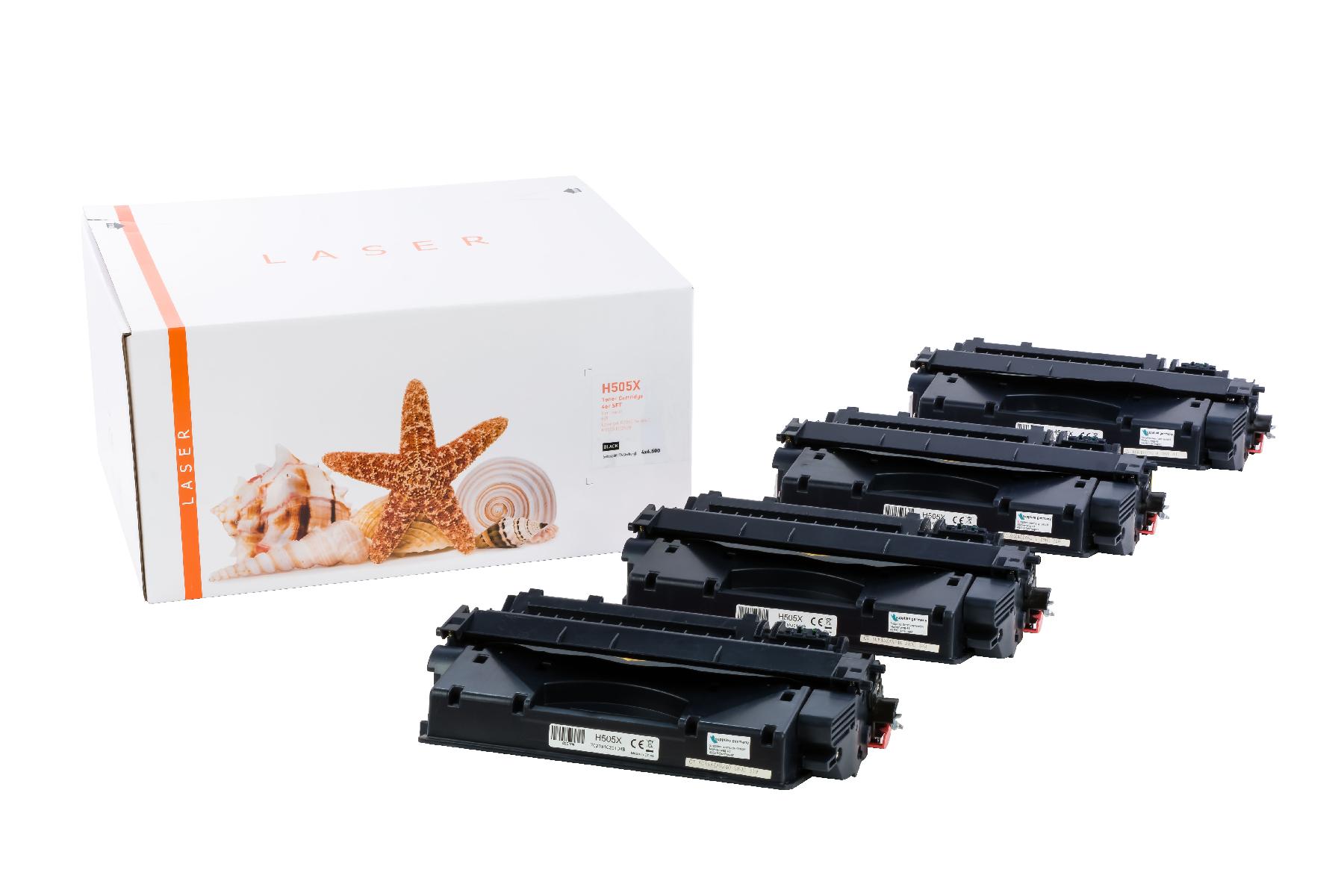 4er Set  CE505X alternativ Toner schwarz für HP / CE505X / 4x6.500 Seiten