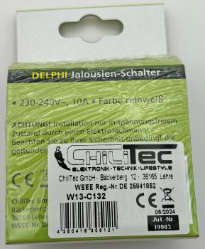 DELPHI Jalousien-Steuerung Hoch/Runter - Taster, inkl. Rahmen, UP, weiß