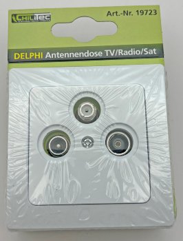 DELPHI Antennendose TV+Radio+Sat - inkl. Rahmen, UP, weiß