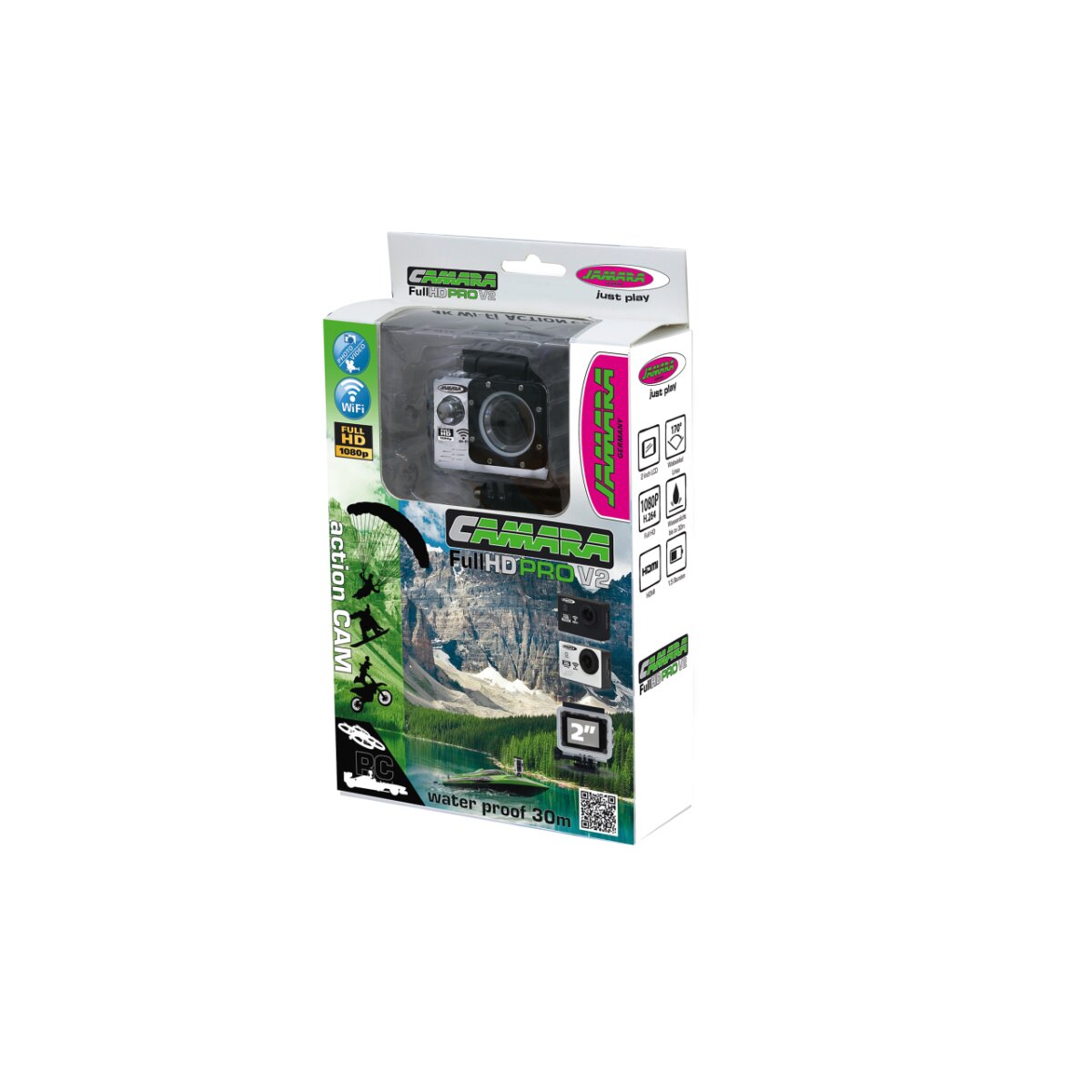 Sport Action Cam Kamera 2 Zoll LCD Full HD Pro WiFi Wasserdicht 170° Weitwinkel Weiß