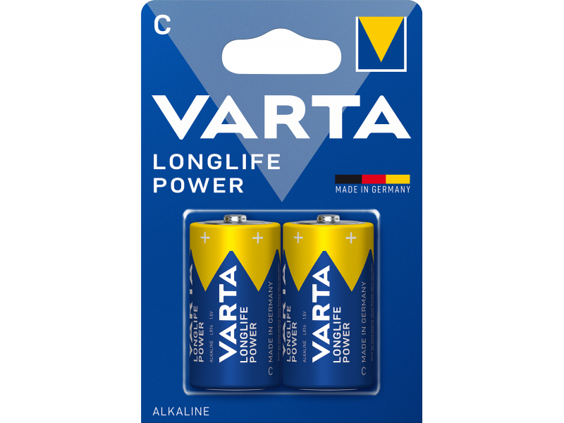 Varta Batterie Alkaline, Baby, C, LR14, 1.5V - Longlife Power (2-Pack)