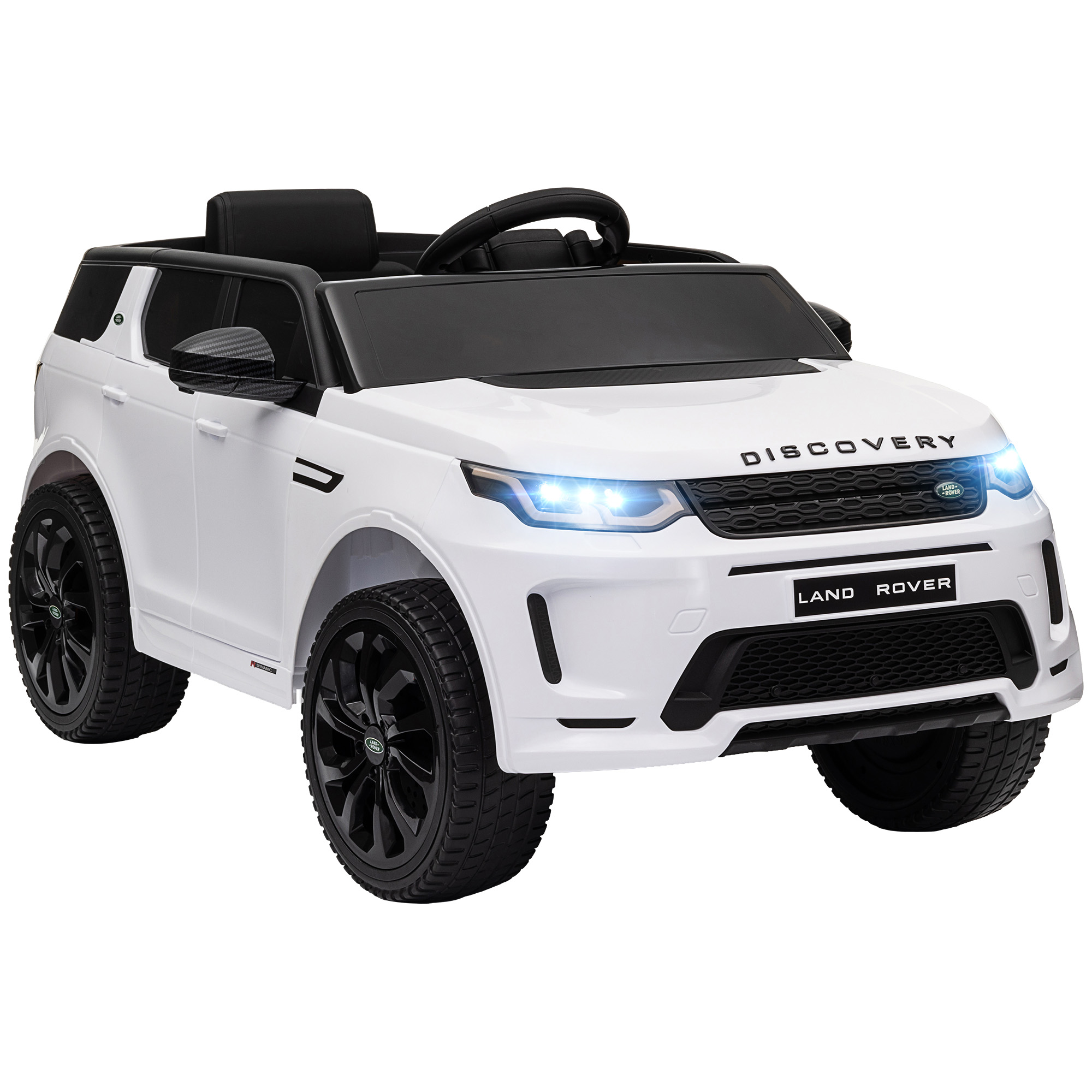 Kinder-Elektroauto, 12V Kinderfahrzeug mit Fernbedienung, LED-Lichtern, Musik und Hupe, 3-6 Jahre, Weiß Kinder-Elektroauto, 12V Kinderfahrzeug mit Fernbedienung, LED-Lichtern, Musik und Hupe, 3-6 Jahre, Weiß