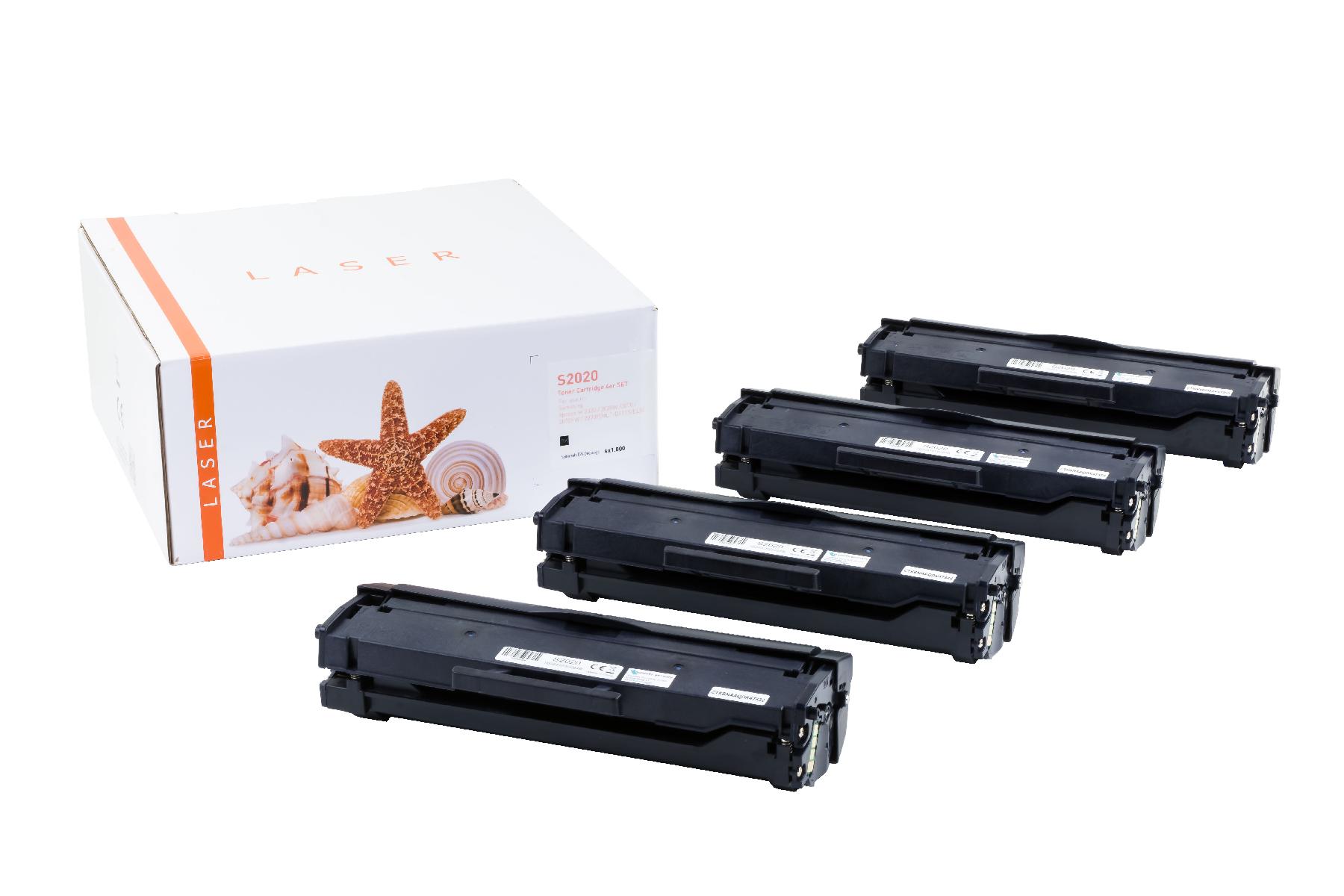 4er Set M2020 alternativ Toner black Samsun / MLTD111S/ELS / 4x1.000 Seiten