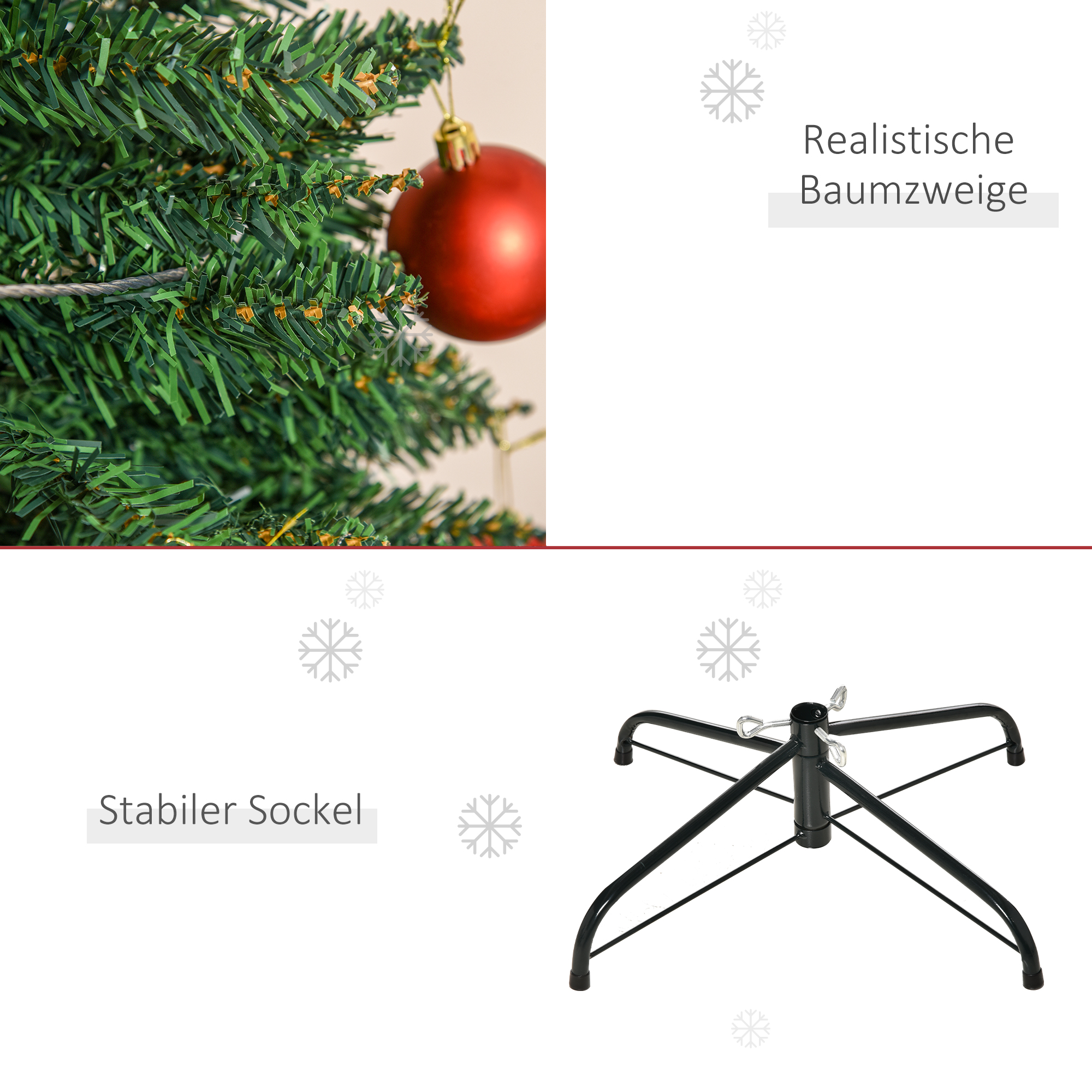 Weihnachtsbaum künstliche Künstliche Tanne Christbaum, inkl Ständer Weihnachtsstern 2,1 m, Grün