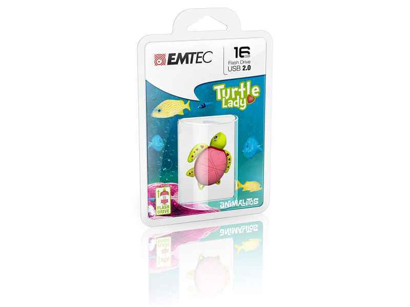 USB FlashDrive 16GB EMTEC Blister Animalitos (Schildkröten-Lady)
