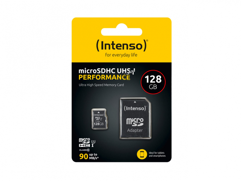 Intenso MicroSD 128GB + Adapter CL10, U1 (Blister)