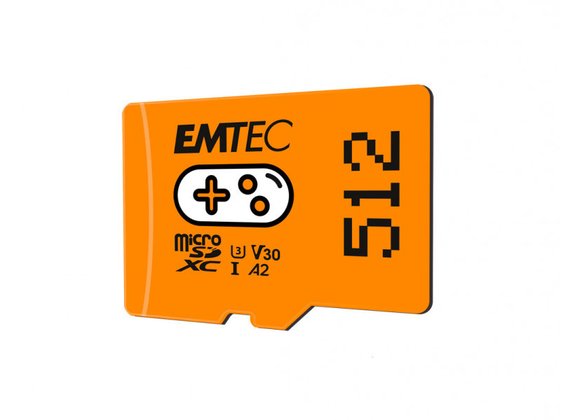 EMTEC 512GB microSDXC UHS-I U3 V30 Gaming Memory Card (Orange)
