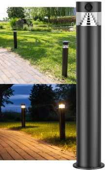 LED Solar Wegeleuchte "SWL-AS50" / IP44, warmweiß 3000K, PIR Sensor, 50cm