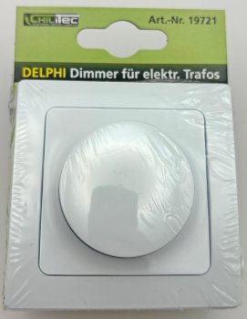 DELPHI Dimmer für elektronische Trafos - 250V~/ 300W, inkl. Rahmen, UP, weiß
