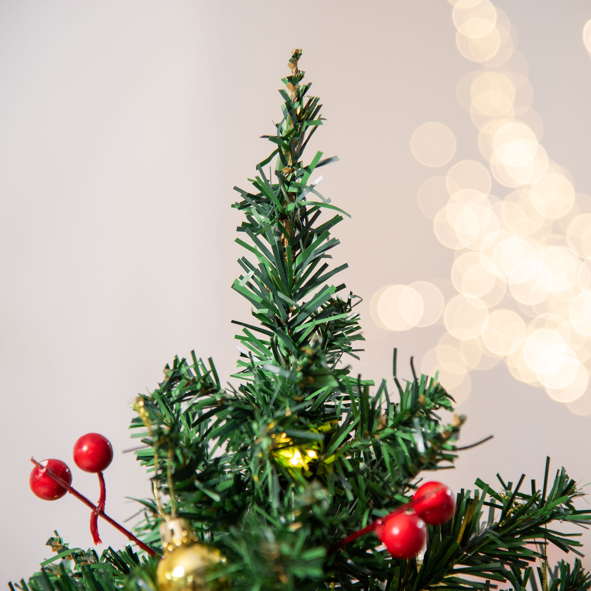 Mini-Weihnachtsbaum Weihnachtsdekoration Weihnachtsdeko, inkl, Weihnachtskugeln und LED-Lichter 60 cm, Mehrfarbig