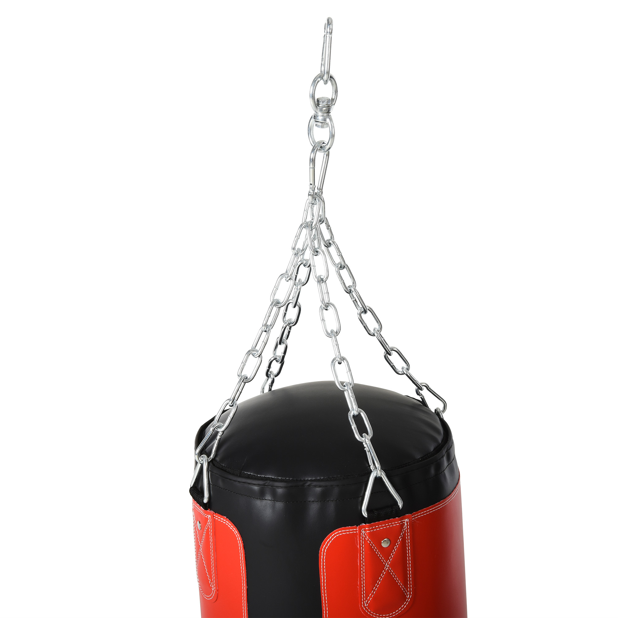 Boxsack-Set Box-Set mit Boxhandschuhen Gefüllt Set für Erwachsene Jugendlichen Hanging Boxing Heavy Bag 16 KG Ø30 x 120 cm Schwarz+Rot