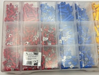 Kabelschuh-Sortiment 1200-teilig, in Transportbox, 3 Farben