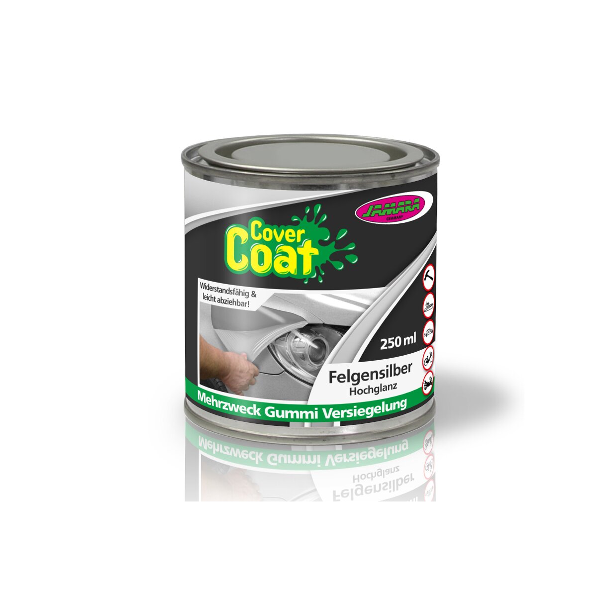 Gummifolie Flüssiggummi Mehrzweck Gummi-Versiegelung 250ml Dosen Cover Coat Felgensilber hochglanz